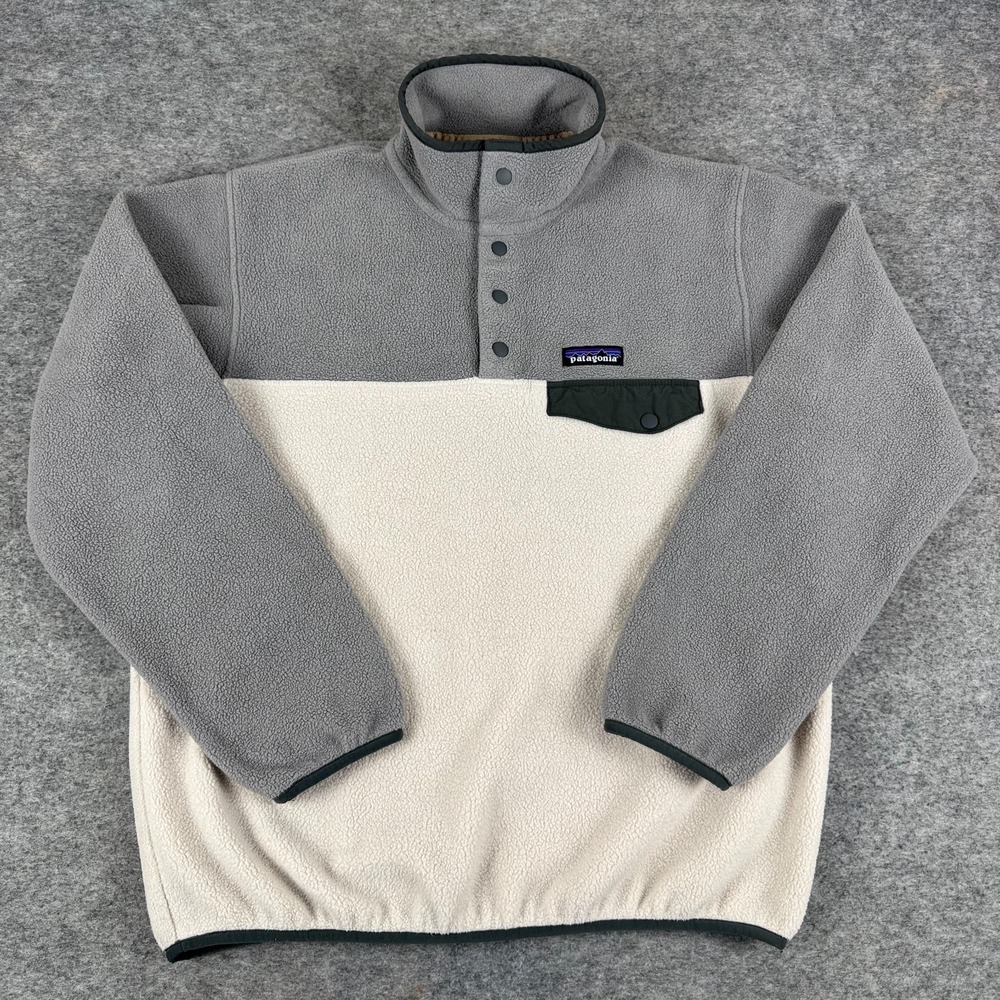 Patagonia Lightweight Synchilla Snap-T Fleece Pullover Oatmeal Grey Womens S